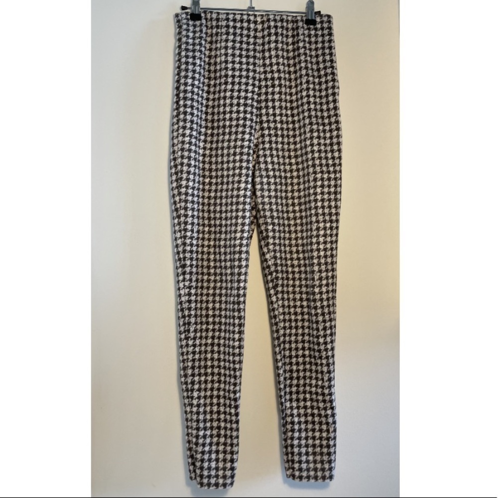 Zara Brown Houndstooth Leggings (Side zip)​​​​​​​